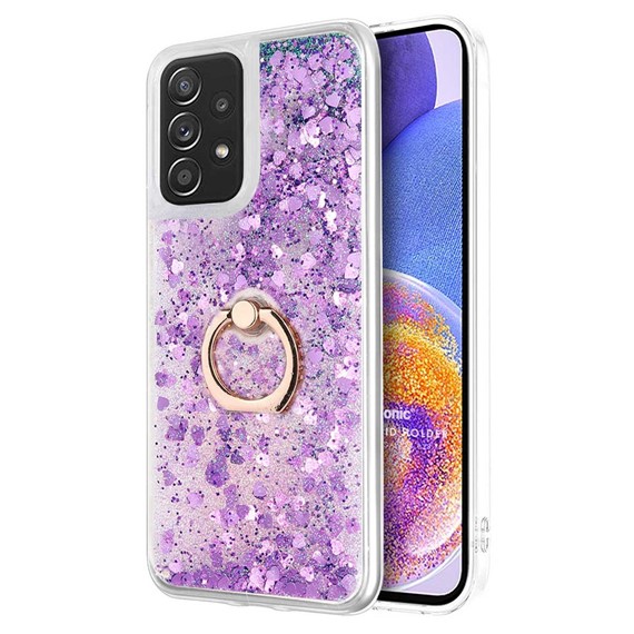 Microsonic Samsung Galaxy A23 Kılıf Glitter Liquid Holder Mor 1