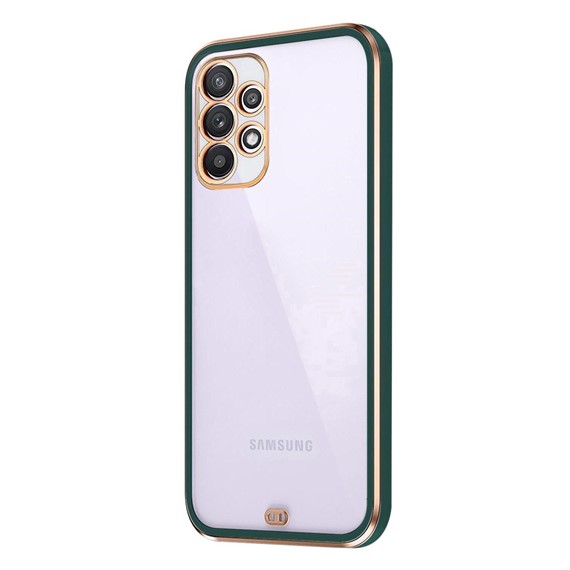 Microsonic Samsung Galaxy A23 Kılıf Laser Plated Soft Koyu Yeşil 2