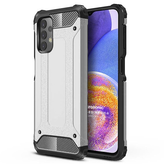 Microsonic Samsung Galaxy A23 Kılıf Rugged Armor Gümüş 1