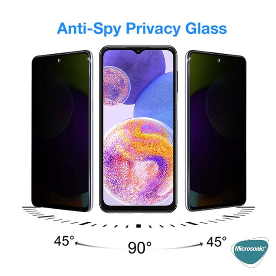 Microsonic Xiaomi Redmi A3 Privacy 5D Gizlilik Filtreli Cam Ekran Koruyucu Siyah 2
