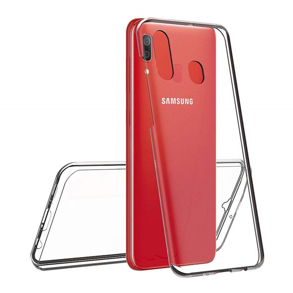 Microsonic Samsung Galaxy A30 Kılıf 6 tarafı tam full koruma 360 Clear Soft Şeffaf 3