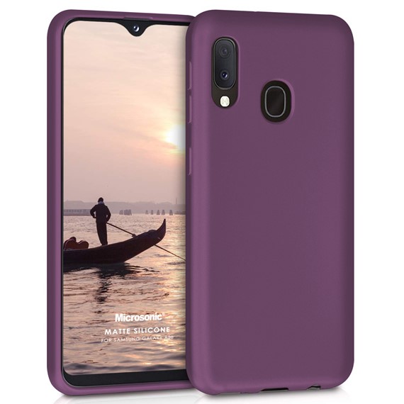 Microsonic Matte Silicone Samsung Galaxy A30 Kılıf Mor 1