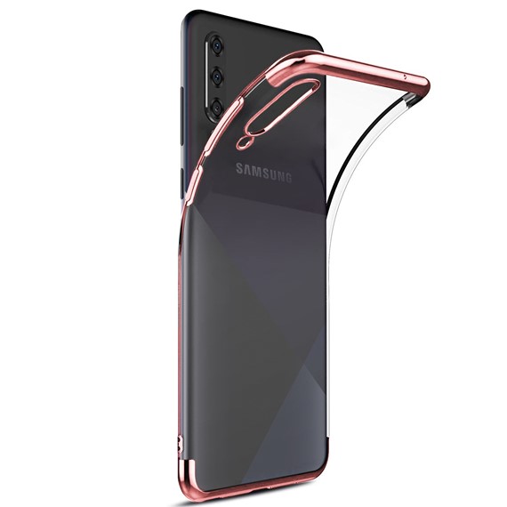 Microsonic Samsung Galaxy A30s Kılıf Skyfall Transparent Clear Rose Gold 2