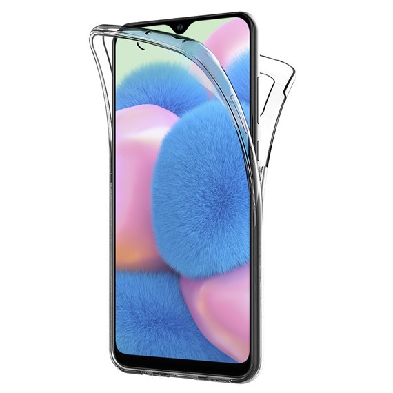 Microsonic Samsung Galaxy A30s Kılıf 6 tarafı tam full koruma 360 Clear Soft Şeffaf 1