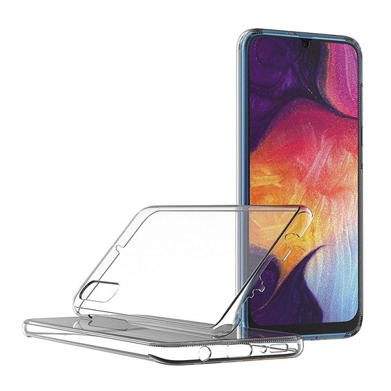 Microsonic Samsung Galaxy A30s Kılıf 6 tarafı tam full koruma 360 Clear Soft Şeffaf 2