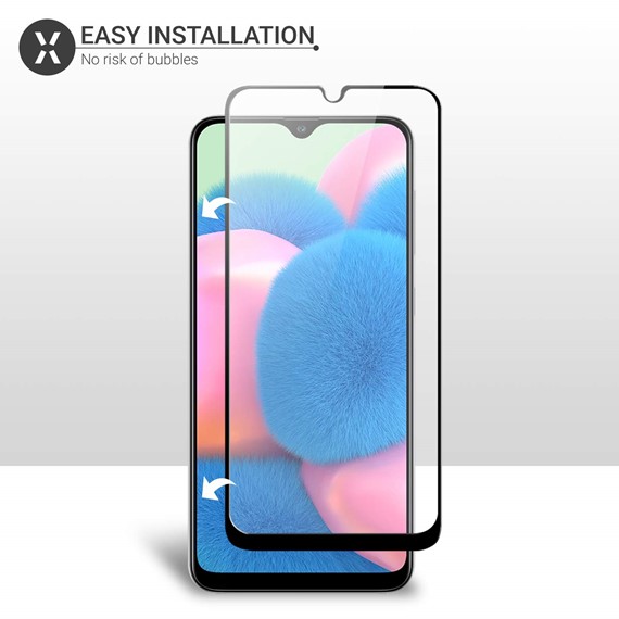 Microsonic Samsung Galaxy A30s Tam Kaplayan Temperli Cam Ekran Koruyucu Siyah 2