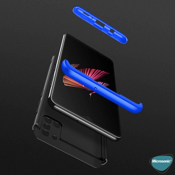 Microsonic Samsung Galaxy A31 Kılıf Double Dip 360 Protective Siyah Kırmızı 3