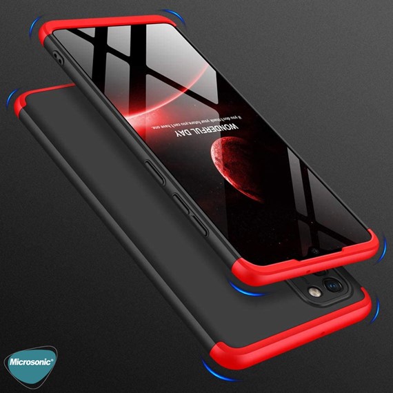 Microsonic Samsung Galaxy A31 Kılıf Double Dip 360 Protective Kırmızı 4