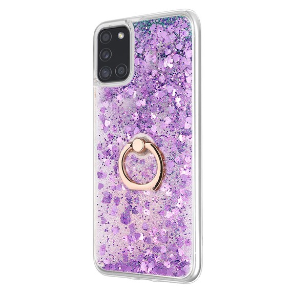 Microsonic Samsung Galaxy A31 Kılıf Glitter Liquid Holder Mor 2