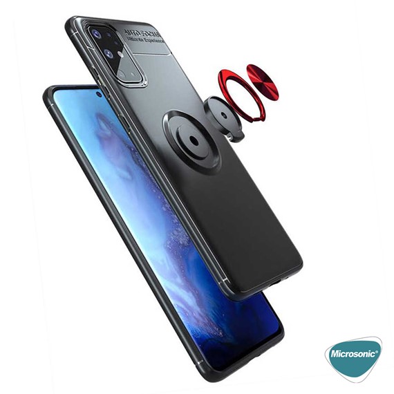 Microsonic Samsung Galaxy A31 Kılıf Kickstand Ring Holder Lacivert 5