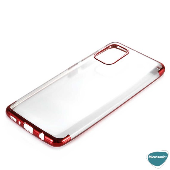 Microsonic Samsung Galaxy A31 Kılıf Skyfall Transparent Clear Kırmızı 3