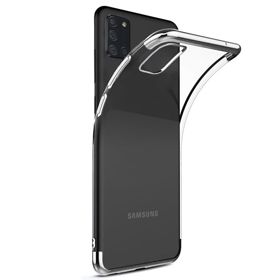 Microsonic Samsung Galaxy A31 Kılıf Skyfall Transparent Clear Gümüş 2