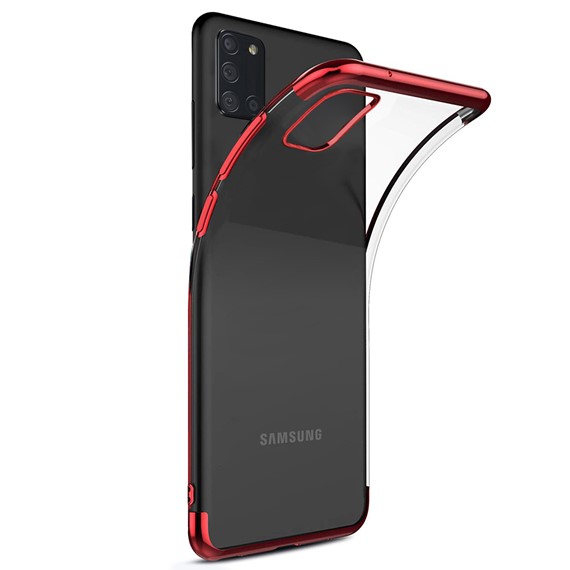 Microsonic Samsung Galaxy A31 Kılıf Skyfall Transparent Clear Kırmızı 2