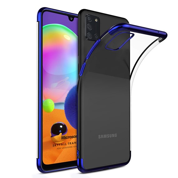 Microsonic Samsung Galaxy A31 Kılıf Skyfall Transparent Clear Mavi 1