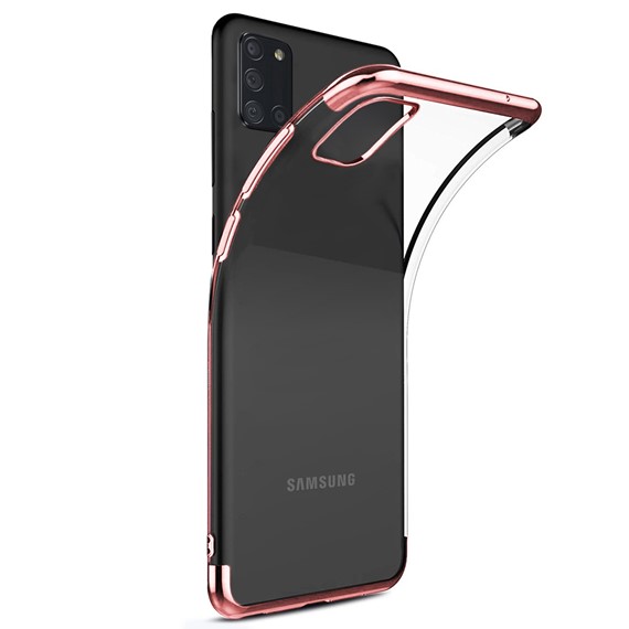 Microsonic Samsung Galaxy A31 Kılıf Skyfall Transparent Clear Rose Gold 2