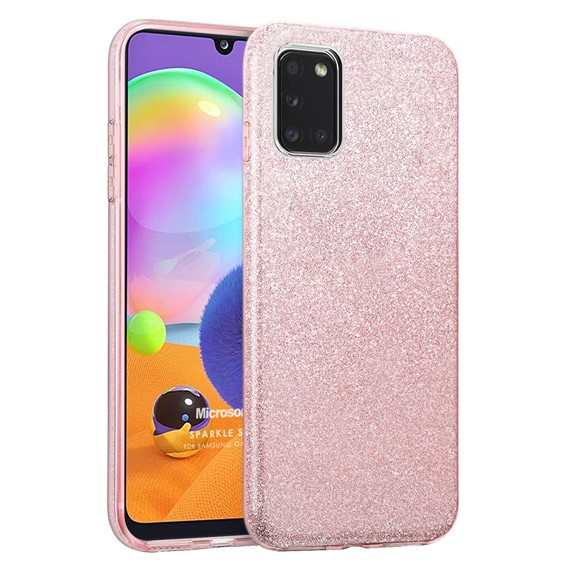 Microsonic Samsung Galaxy A31 Kılıf Sparkle Shiny Rose Gold 1