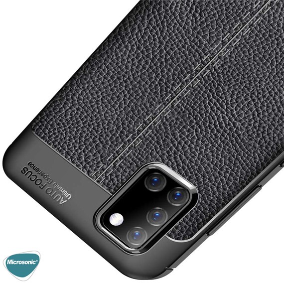 Microsonic Samsung Galaxy A31 Kılıf Deri Dokulu Silikon Kırmızı 4
