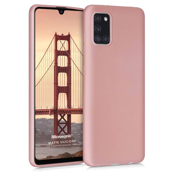 Microsonic Matte Silicone Samsung Galaxy A31 Kılıf Rose Gold 1