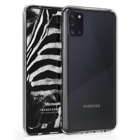 Microsonic Samsung Galaxy A31 Kılıf Transparent Soft Beyaz 1
