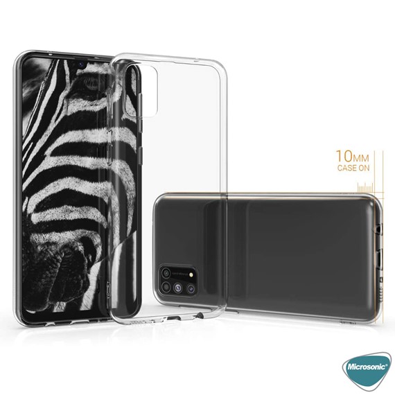Microsonic Samsung Galaxy A31 Kılıf Transparent Soft Beyaz 3
