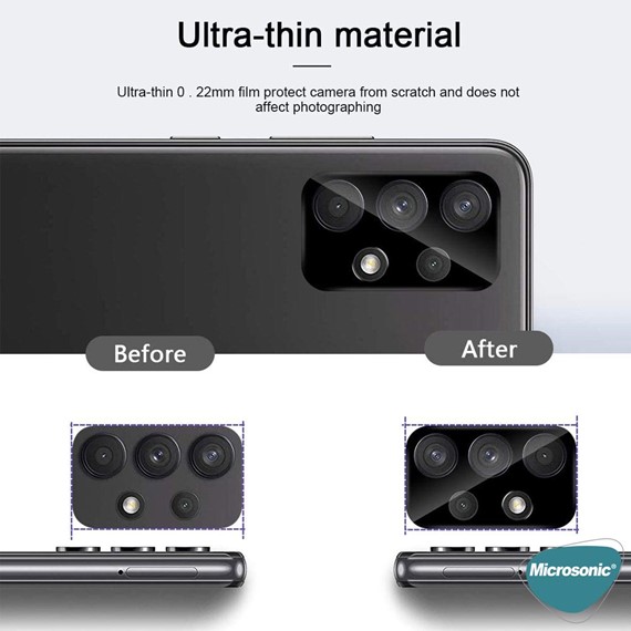 Microsonic Samsung Galaxy A23 Kamera Lens Koruma Camı V2 Siyah 3