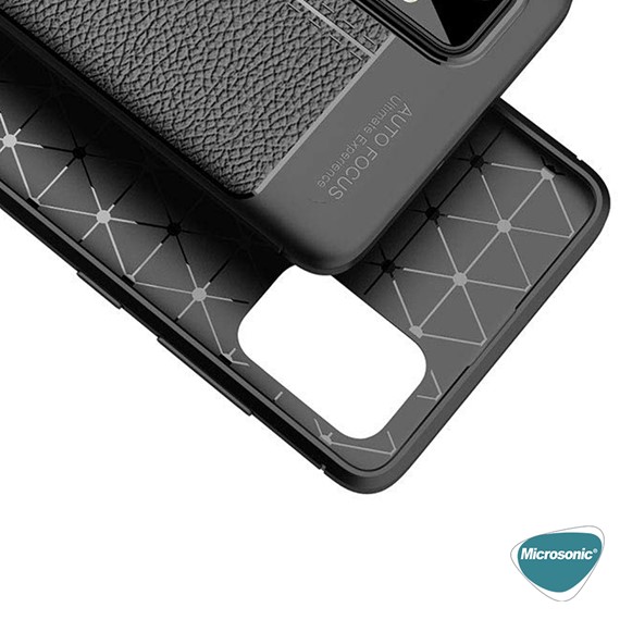 Microsonic Samsung Galaxy A32 4G Kılıf Deri Dokulu Silikon Siyah 6