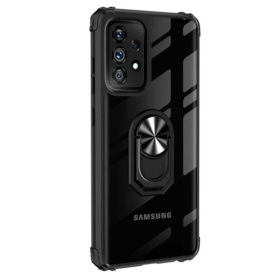 Microsonic Samsung Galaxy A32 4G Kılıf Grande Clear Ring Holder Siyah 2
