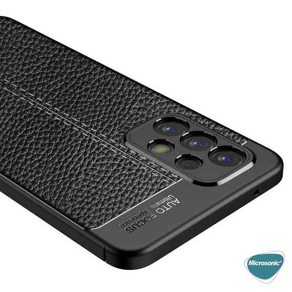 Microsonic Samsung Galaxy A33 5G Kılıf Deri Dokulu Silikon Lacivert 5