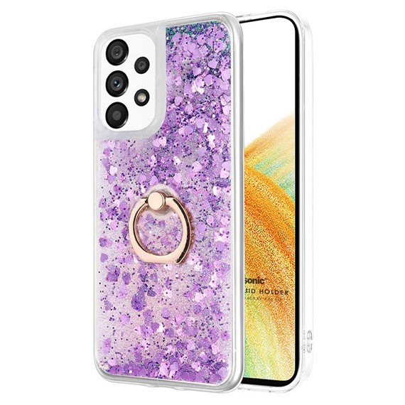 Microsonic Samsung Galaxy A33 5G Kılıf Glitter Liquid Holder Mor 1