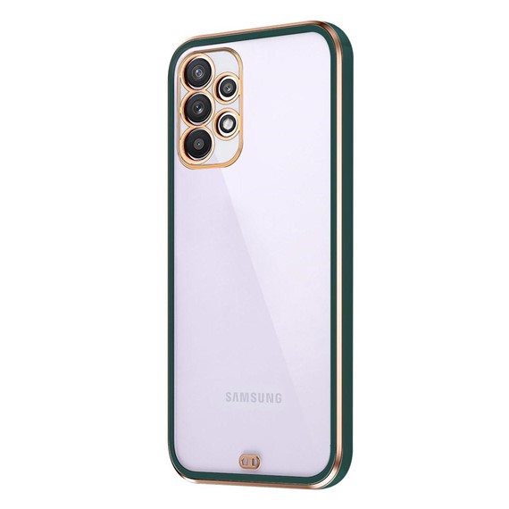 Microsonic Samsung Galaxy A72 Kılıf Laser Plated Soft Koyu Yeşil 2