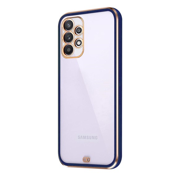 Microsonic Samsung Galaxy A33 5G Kılıf Laser Plated Soft Lacivert 2