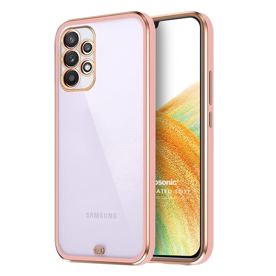 Microsonic Samsung Galaxy A33 5G Kılıf Laser Plated Soft Pembe 1