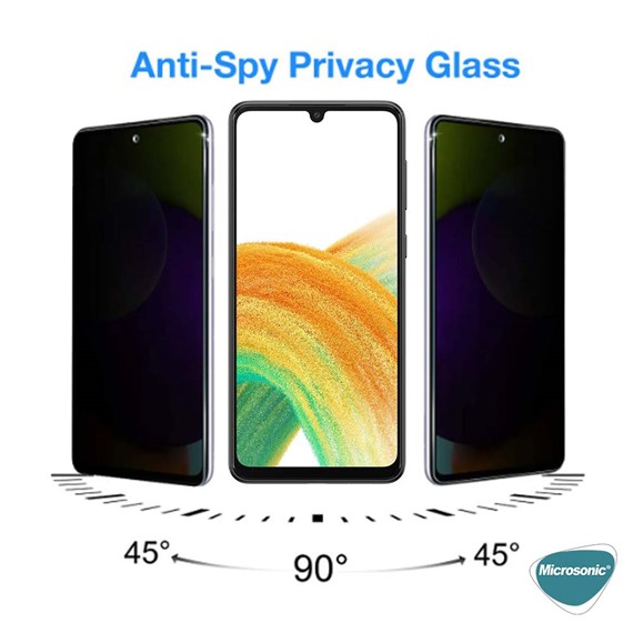 Microsonic Samsung Galaxy A33 5G Privacy 5D Gizlilik Filtreli Cam Ekran Koruyucu Siyah 2