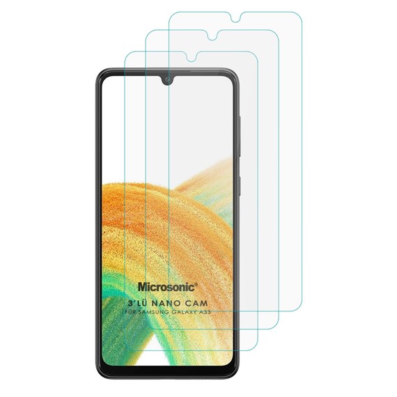 Microsonic Samsung Galaxy A33 5G Screen Protector Nano Glass Cam Ekran Koruyucu 3 lü Paket 2