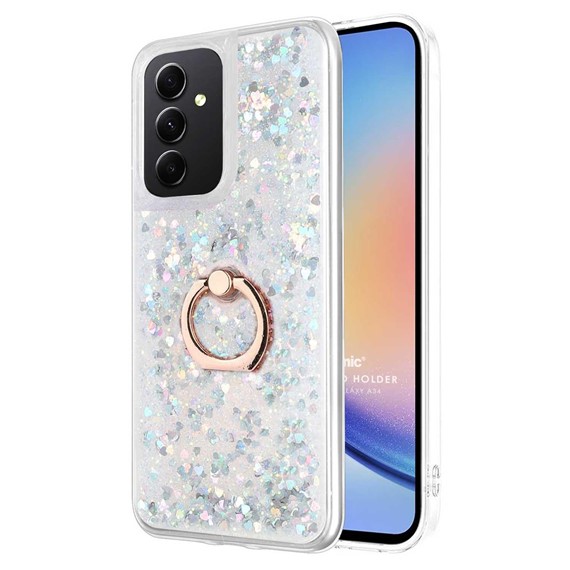 Microsonic Samsung Galaxy A54 Kılıf Glitter Liquid Holder Gümüş 1