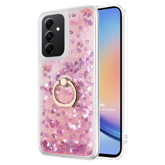 Microsonic Samsung Galaxy A54 Kılıf Glitter Liquid Holder Pembe 1