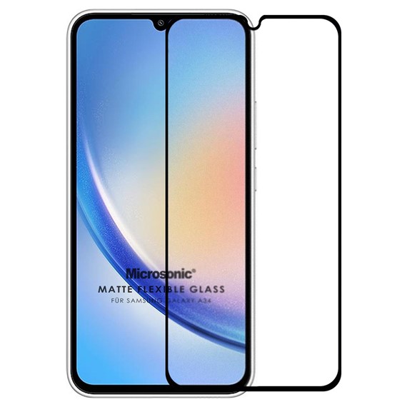 Microsonic Samsung Galaxy A34 Seramik Matte Flexible Ekran Koruyucu Siyah 2