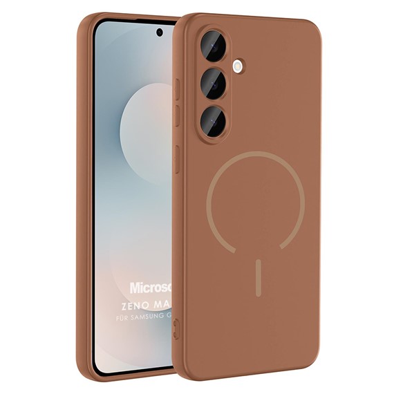 Microsonic Samsung Galaxy A56 Kılıf Zeno MagSafe Kahverengi 1