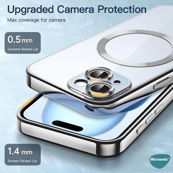 Microsonic Samsung Galaxy A57 Kılıf MagSafe Luxury Electroplate Gold 4