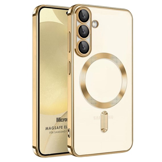 Microsonic Samsung Galaxy A57 Kılıf MagSafe Luxury Electroplate Gold 1
