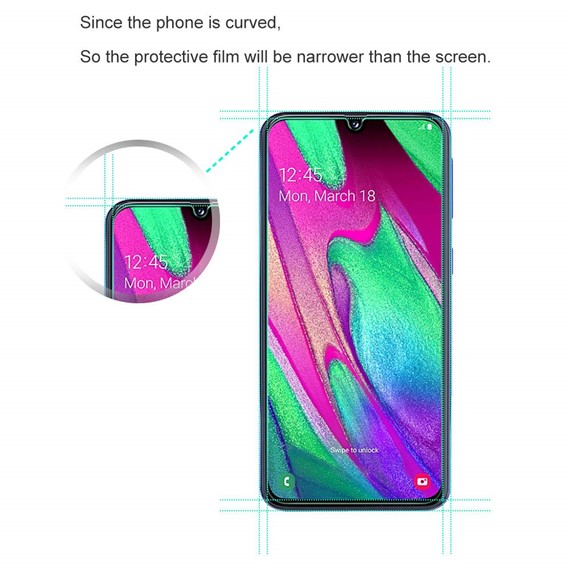 Microsonic Samsung Galaxy A40 Temperli Cam Ekran koruyucu 5