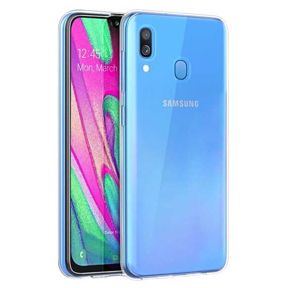 Microsonic Samsung Galaxy A40 Kılıf Transparent Soft Beyaz 1