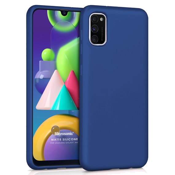 Microsonic Matte Silicone Samsung Galaxy A41 Kılıf Lacivert 1