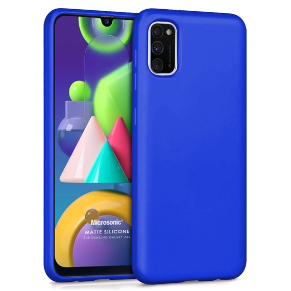 Microsonic Matte Silicone Samsung Galaxy A41 Kılıf Mavi 1