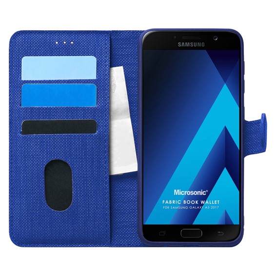 Microsonic Samsung Galaxy A5 2017 Kılıf Fabric Book Wallet Lacivert 1