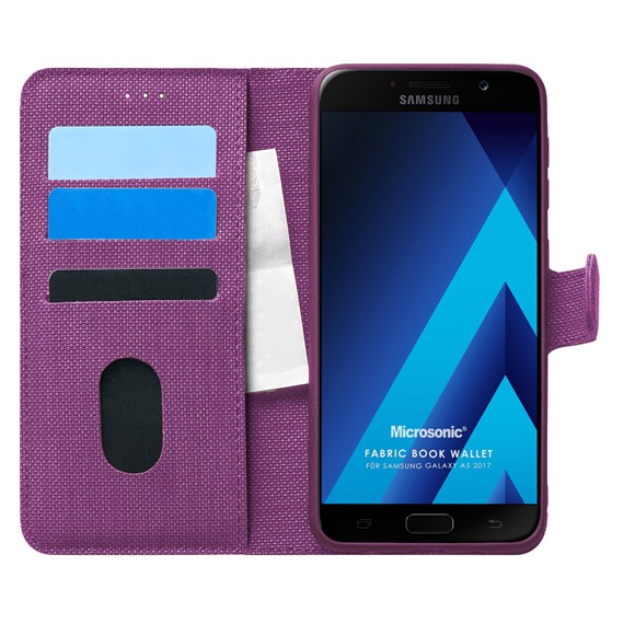 Microsonic Samsung Galaxy A5 2017 Kılıf Fabric Book Wallet Mor 1