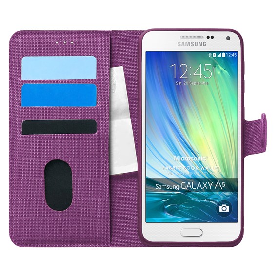 Microsonic Samsung Galaxy A5 Kılıf Fabric Book Wallet Mor 1