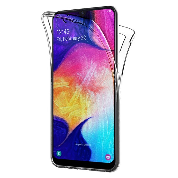 Microsonic Samsung Galaxy A50 Kılıf 6 tarafı tam full koruma 360 Clear Soft Şeffaf 1