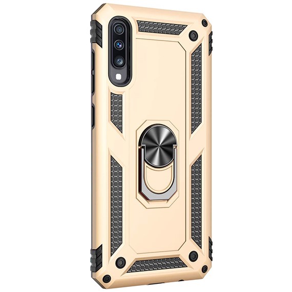 Microsonic Samsung Galaxy A50 Kılıf Military Ring Holder Gold 2