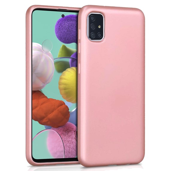 Microsonic Matte Silicone Samsung Galaxy A51 Kılıf Rose Gold 1